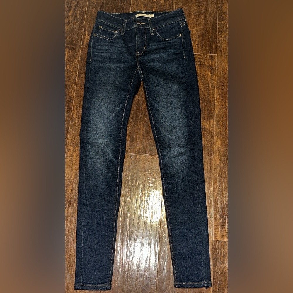 Levi’s 710 Super Skinny Ankle Denim Blue Jeans Dark Wash 24